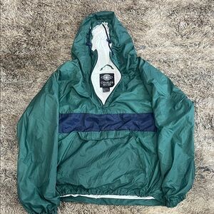Charles River: Green Pullover Anorak with White Lining